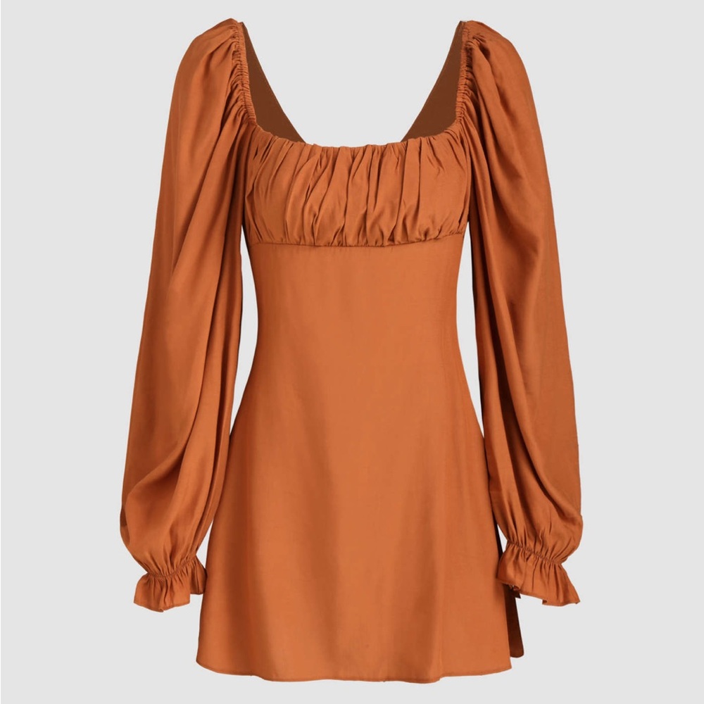 Cider | Long Sleeve Mini Ruched Dress Small